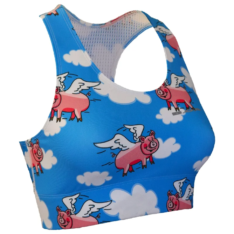 Women's Performance Sports Bra- Flying Pig