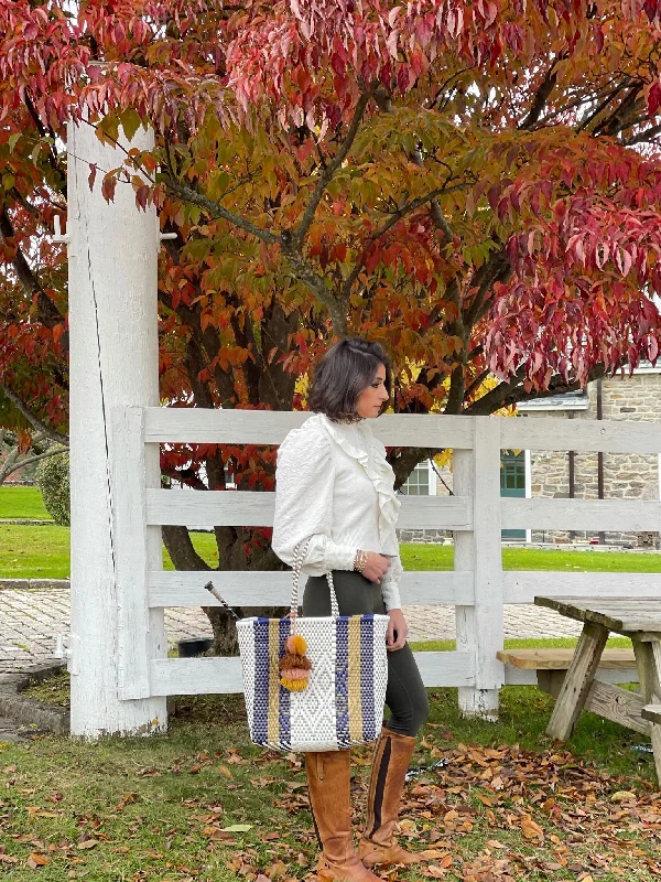 Navy Latte Cocoles Citron Tote